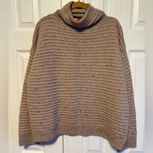 Madewell Cozy Ribbed Heather Dusty Pink Turtleneck Sweater